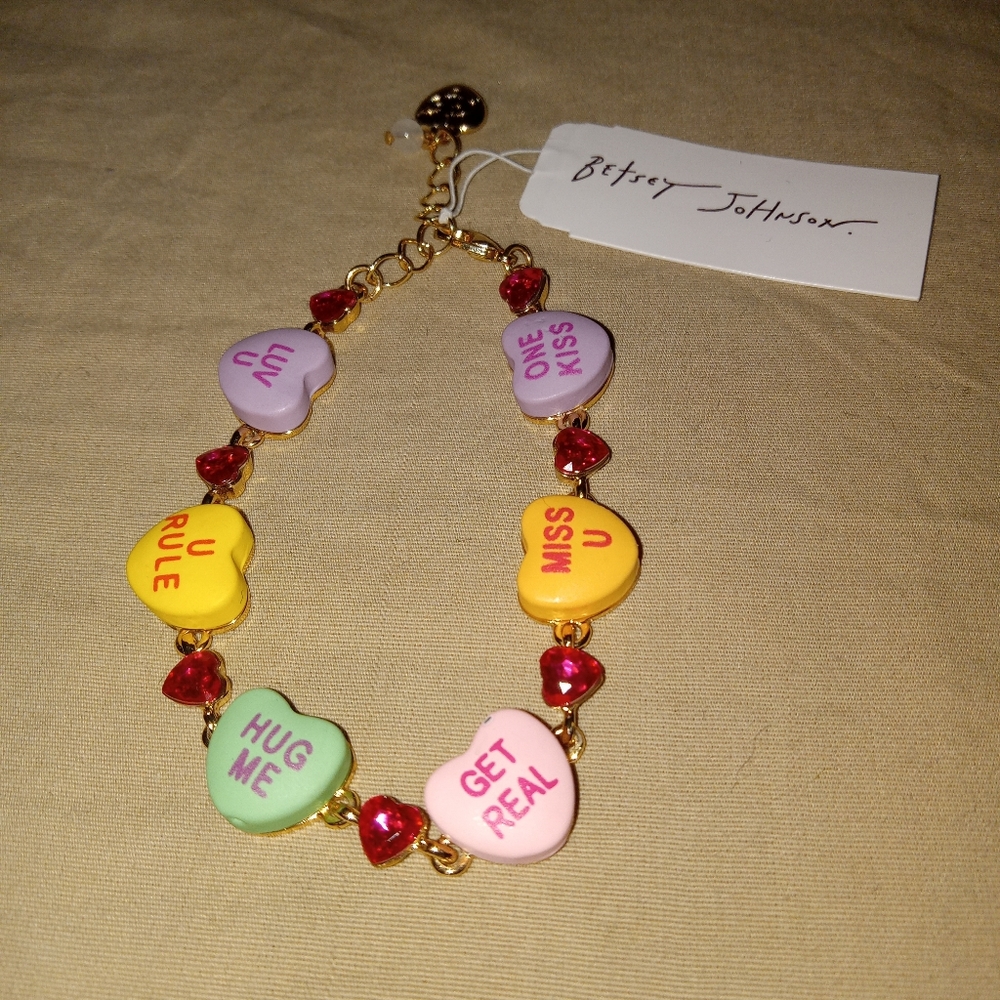 Betsey Johnson Candy Heart Charm Bracelet